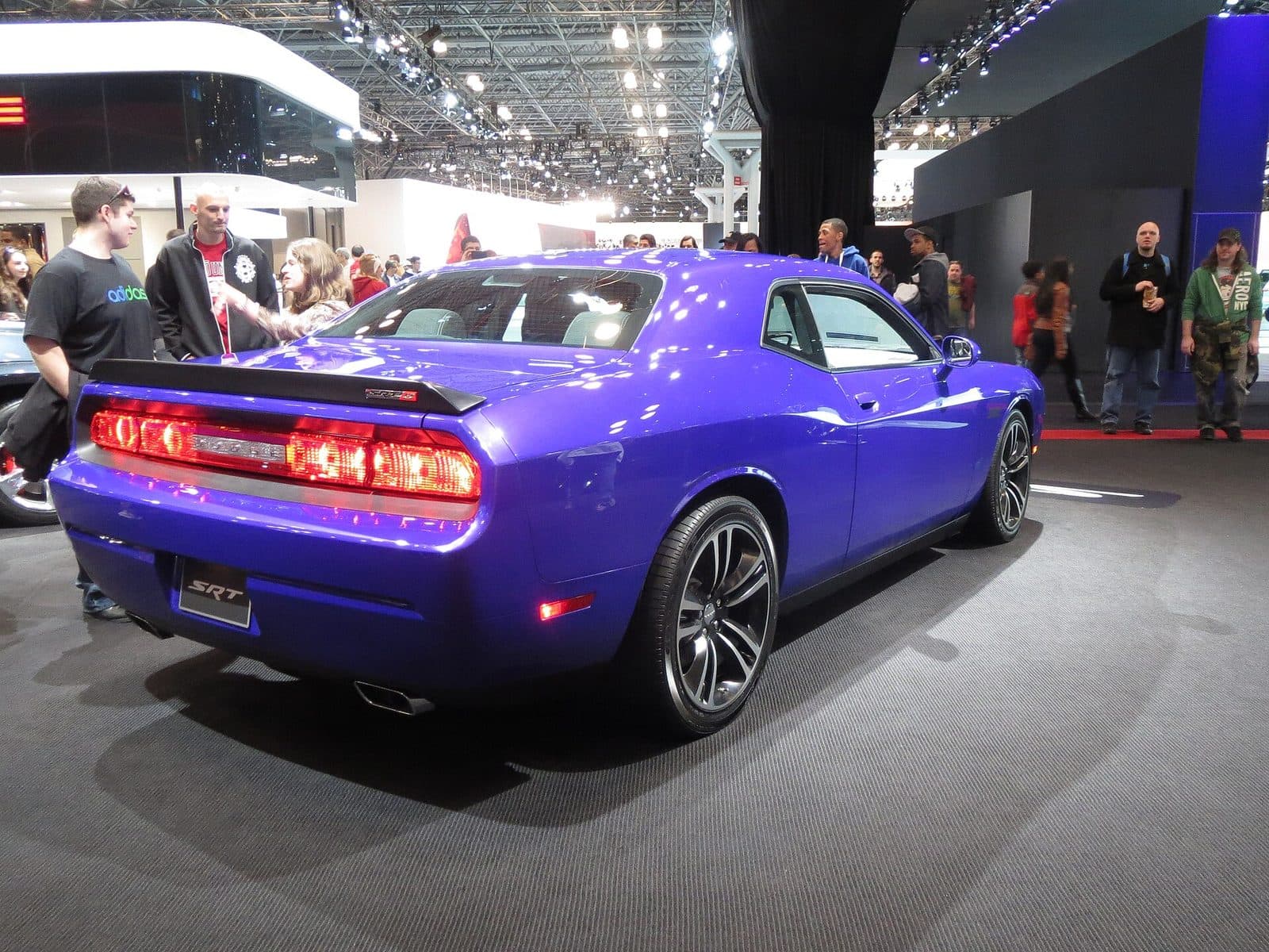 Purple Dodge Challenger at a show
